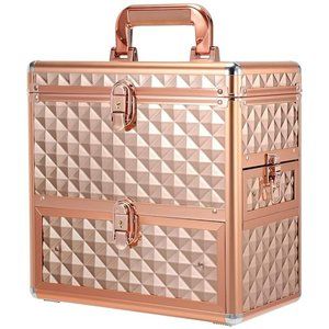 Makeup Train Case Professional Makeup Organizer Case with Drawer Mirror